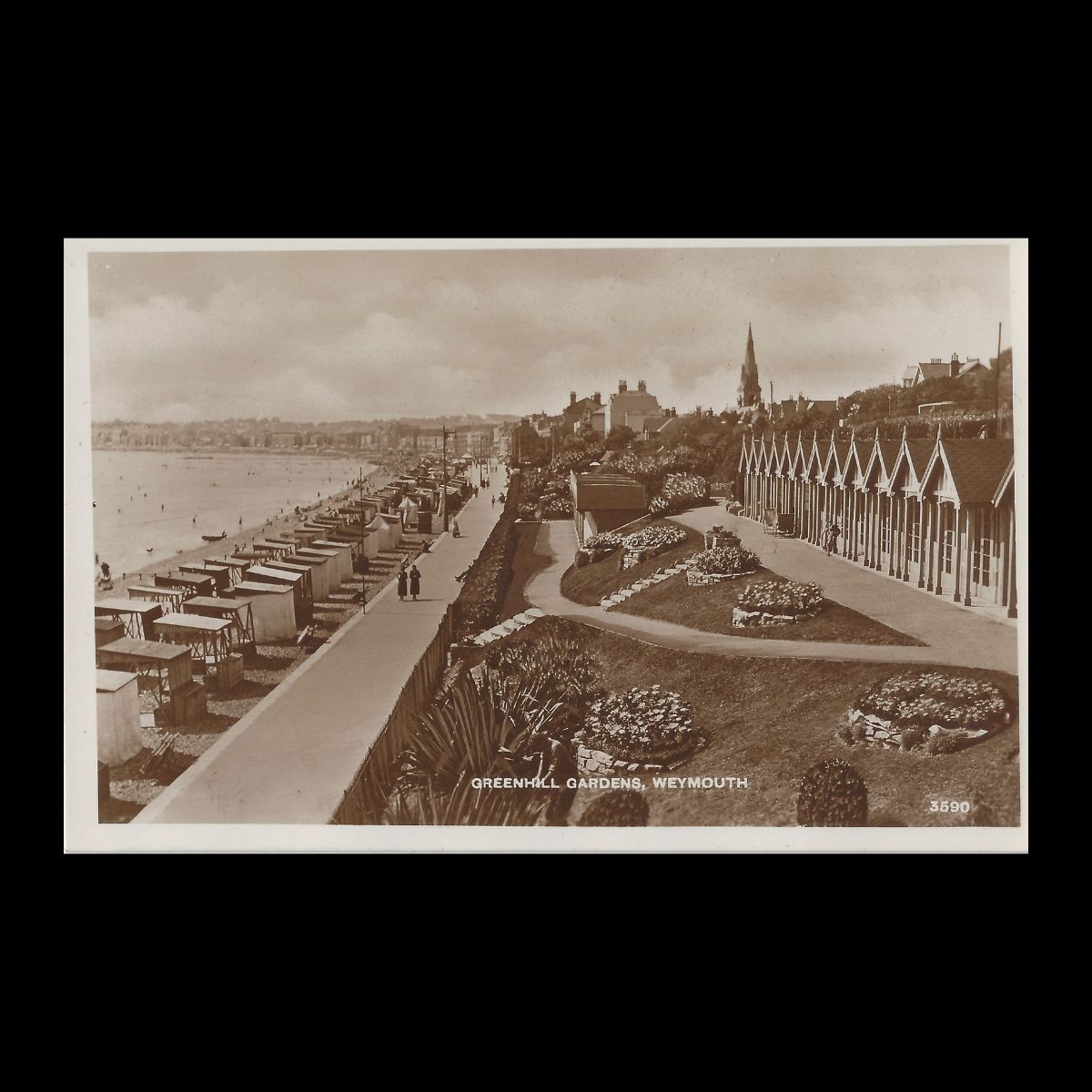 Greenhill Gardens Weymouth Real Photo Postcard