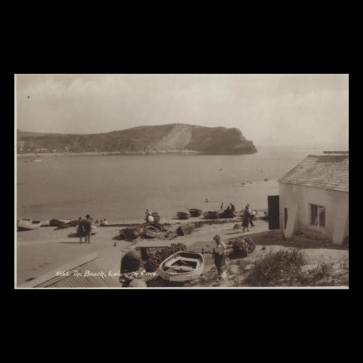 Lulworth Cove, Dorset – Working Boats on the Beach (c.1920s) | Judges Sepia Postcard