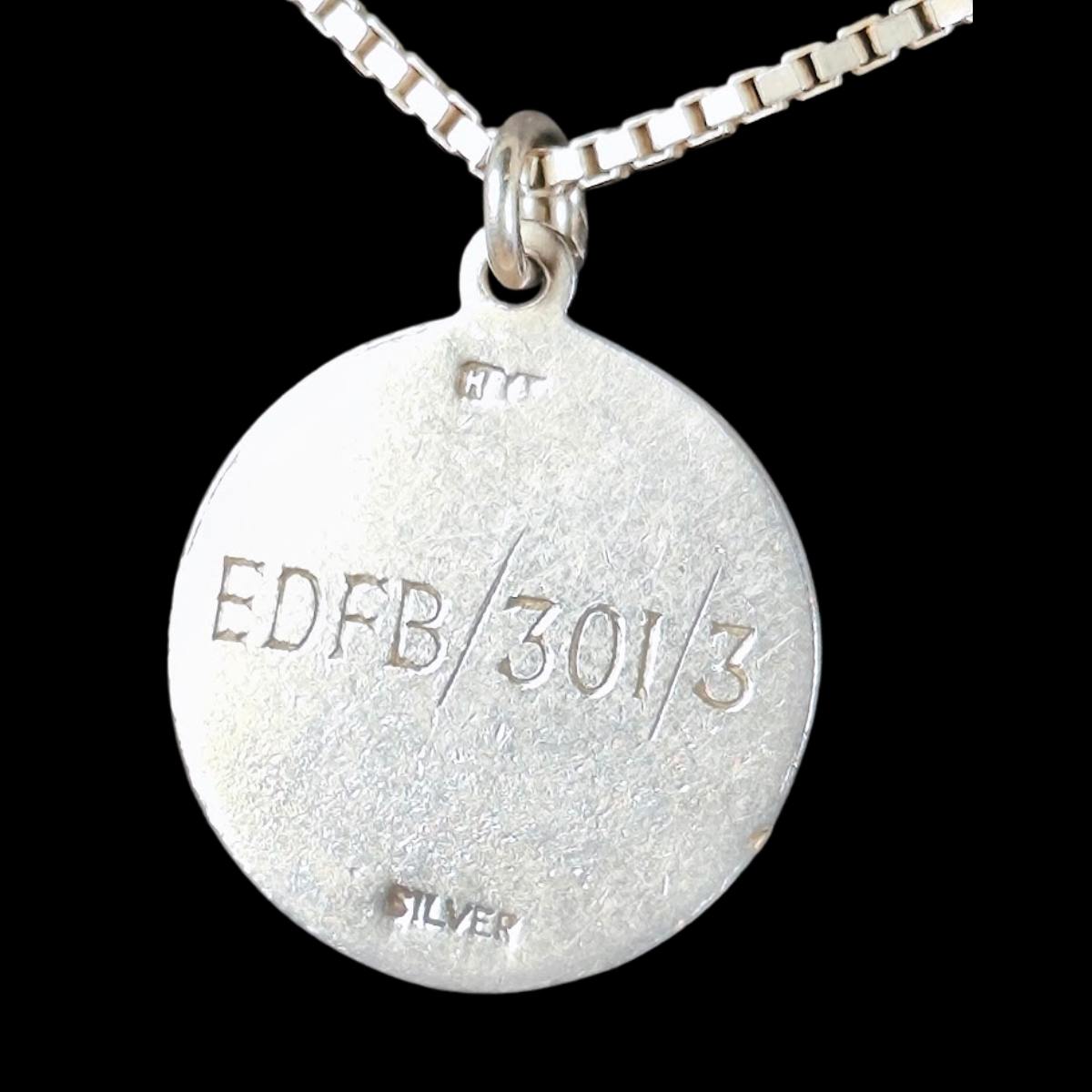Saint Christopher Solid Sterling Silver Necklace Reverse