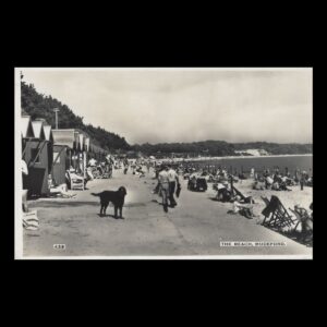 The Beach, Mudeford (c.1930s–40s Real Photo Postcard)