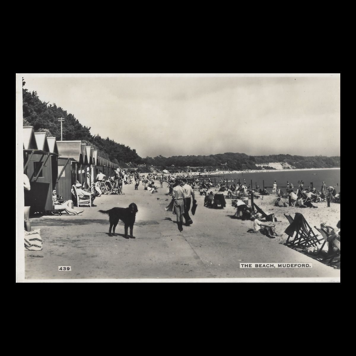The Beach, Mudeford (c.1930s–40s Real Photo Postcard)