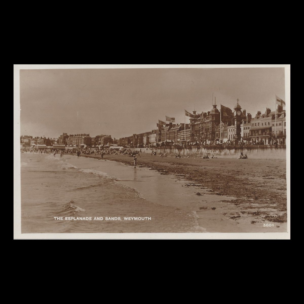 The Esplanade and Sands Weymouth Real Photo Postcard