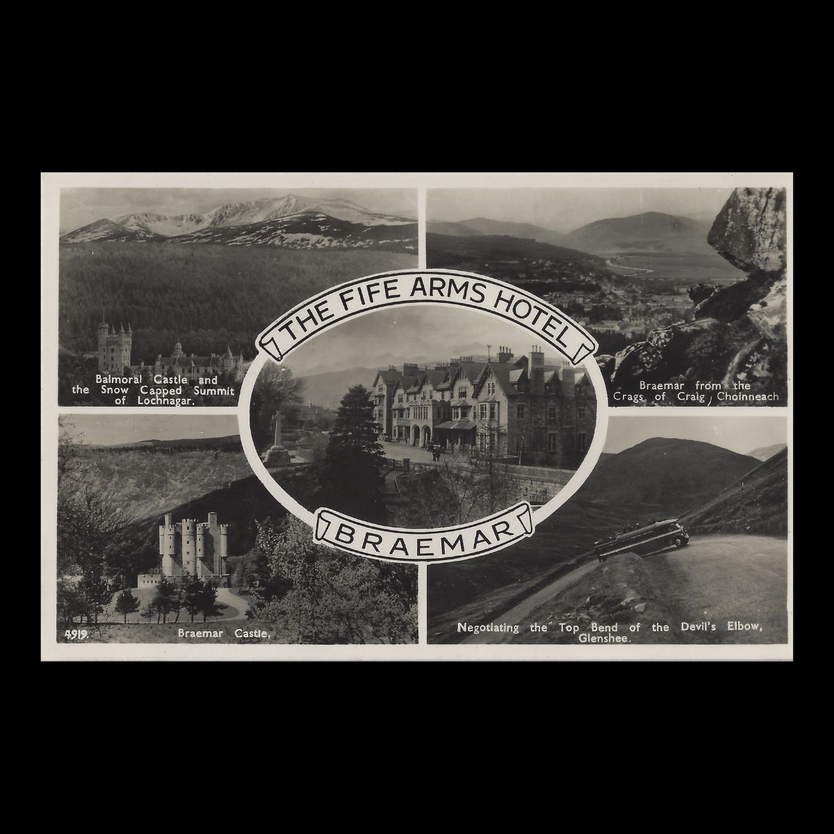 Braemar, Aberdeenshire – The Fife Arms Hotel & Highland Views (c.1950s) | Valentine’s Real Photo Postcard