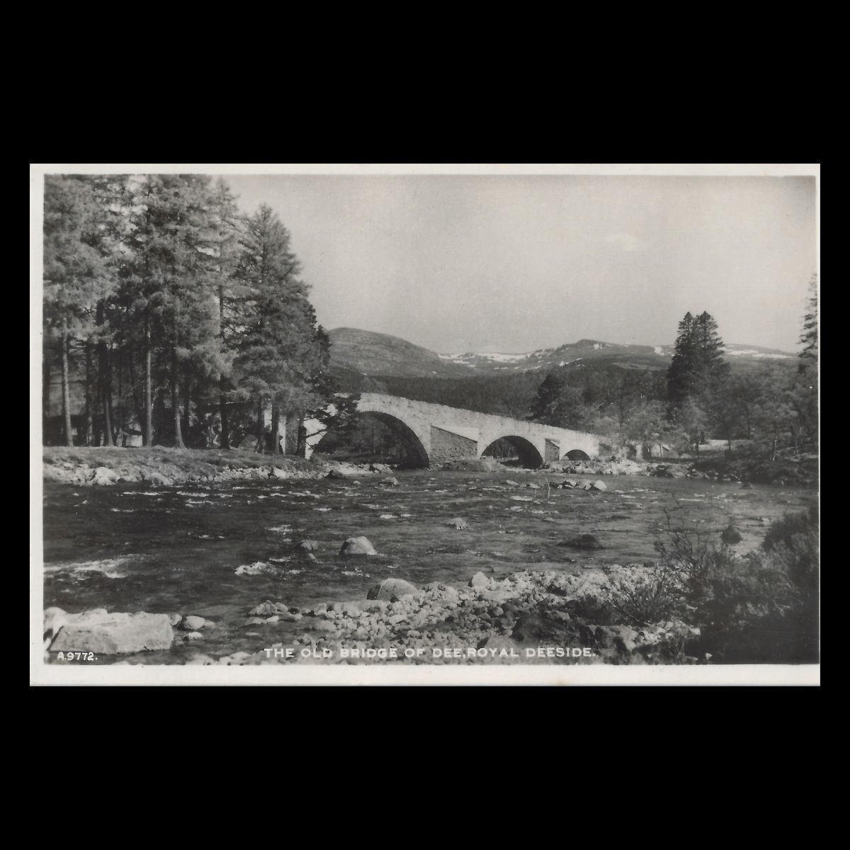 The Old Bridge of Fodderty Royal Deeside Real Photo Postcard