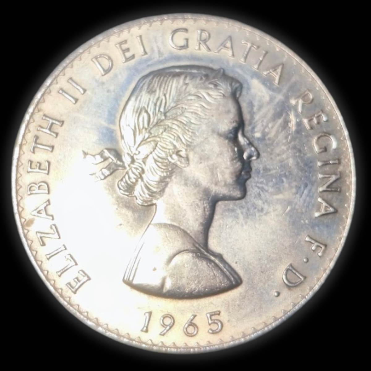 Winston Churchill Crown Commemorative UK Coin 1965 Obverse