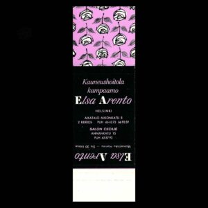 Elsa Arento – Helsinki Beauty Salon Promotional Matchbook Sleeve (c.1950s–60s)