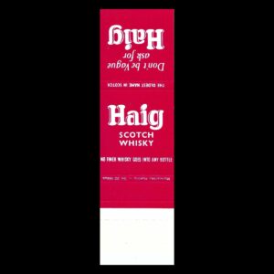 Haig Scotch Whisky – Vintage Promotional Matchbook Cover (Finland, c.1960s)
