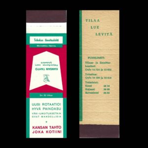 Kansan Tahto – Finnish Newspaper Advertising Matchbook Sleeve (c.1960s–1970s)