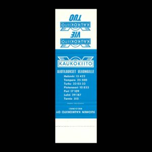 Kaukokiiito – Finnish International Freight & Transport Advertising Matchbook Sleeve (c.1960s–1970s)
