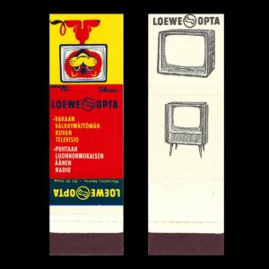 Loewe Opta – Finnish Television & Radio Advertising Matchbook Sleeve (c.1960s)