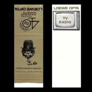 Loewe Opta – Finnish Television & Radio Matchbook Sleeve (c.1950s–60s)