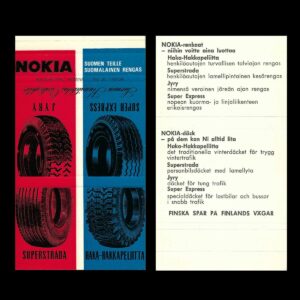 Nokia Tyres – Finnish Industrial Matchbook Sleeve (c.1950s–60s)
