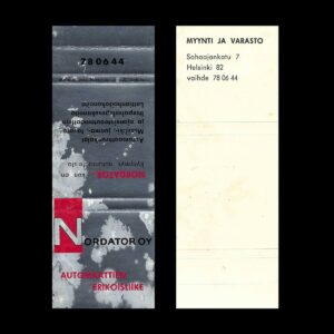 Nordator Oy – Automaattien Erikoisliike – Finnish Industrial Advertising Matchbook Sleeve (c.1960s–1970s)