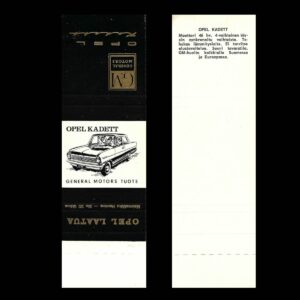 Opel Kadett – General Motors Finland Matchbook Sleeve (c.1960s)