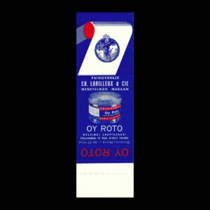 Oy Roto – Finnish Printing Ink Advertising Matchbook Sleeve (Ch. Lorilleux & Cie Method) (c.1950s–1960s)