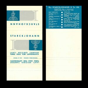 Oy Starckjohann & Co Ab – Finnish Industrial Supply Matchbook Sleeve (c.1950s–60s)