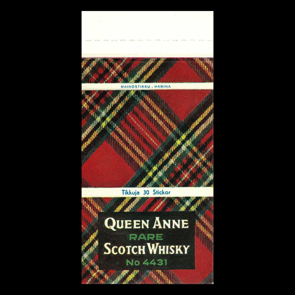 Queen Anne Rare Scotch Whisky – Vintage Promotional Matchbook Cover (Finland, c.1960s)