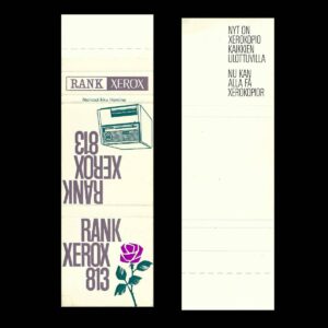 Rank Xerox 813 – Finnish Office Technology Advertising Matchbook Sleeve (c.1970s)