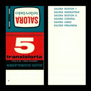 Salora Televisio – Finnish Television Advertising Matchbook Sleeve (c.1960s–70s)