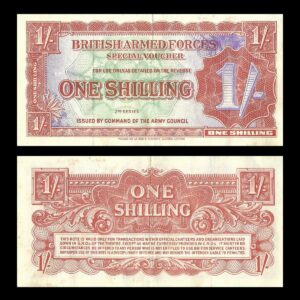 WWII British Army One Shilling Military Note – 2nd Series – George VI (c.1940s)